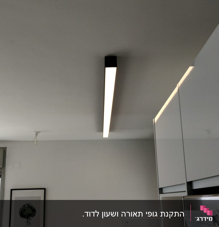 תאורה תקרה מותקנת, סולם אלומיניום בחדר